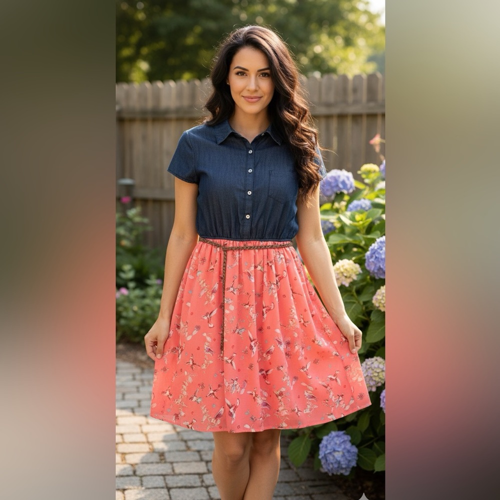 Juniors button up dress size large